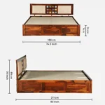 Solid wood bed with elegant headboard design - Image 6