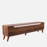 Elegant Walnut Finish Entertainment Unit for Living Room - Image 6
