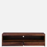 Minimalist Sheesham Wood TV Console with Open Shelf - Image 5