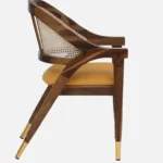 salvary Sheesham Wood Arm Chair In Scratch Resistant Provincial Teak Finish with Cane Mesh Set Of 2 - Image 7