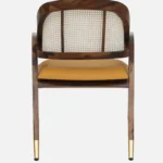 salvary Sheesham Wood Arm Chair In Scratch Resistant Provincial Teak Finish with Cane Mesh Set Of 2 - Image 8