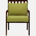 wilton Sheesham Wood Arm Chair In Green & Rustic Teak Finish Set Of 2 - Image 5