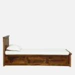 Porixa Solid Wood Single Bed for Home in Warm Walnut Finish - Image 7