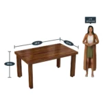 Zenvoria Sheesham Wood 6 Seater Dining Set In Scratch Resistant Provincial Teak Finish With Bench - Image 4