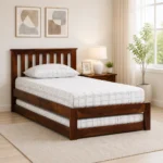 Wrvixa Minimal Sheesham Wood Single Bed Frame
