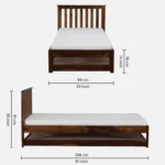 Wrvixa Minimal Sheesham Wood Single Bed Frame - Image 6