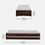 Yalvora Premium Wooden Single Bed in Natural Grain Texture - Image 3