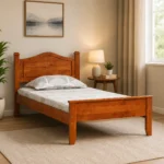 Wexora Solid Sheesham Wood Single Bed with Strong Base in Natural Finish for Home