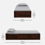 Jexvira Solid Wood Single Bed with Elegant Appearance and Durable Structure for Everyday Use - Image 3