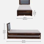 Oelmora Solid Wood Single Bed with Minimalist Design and Smooth Finish - Image 8
