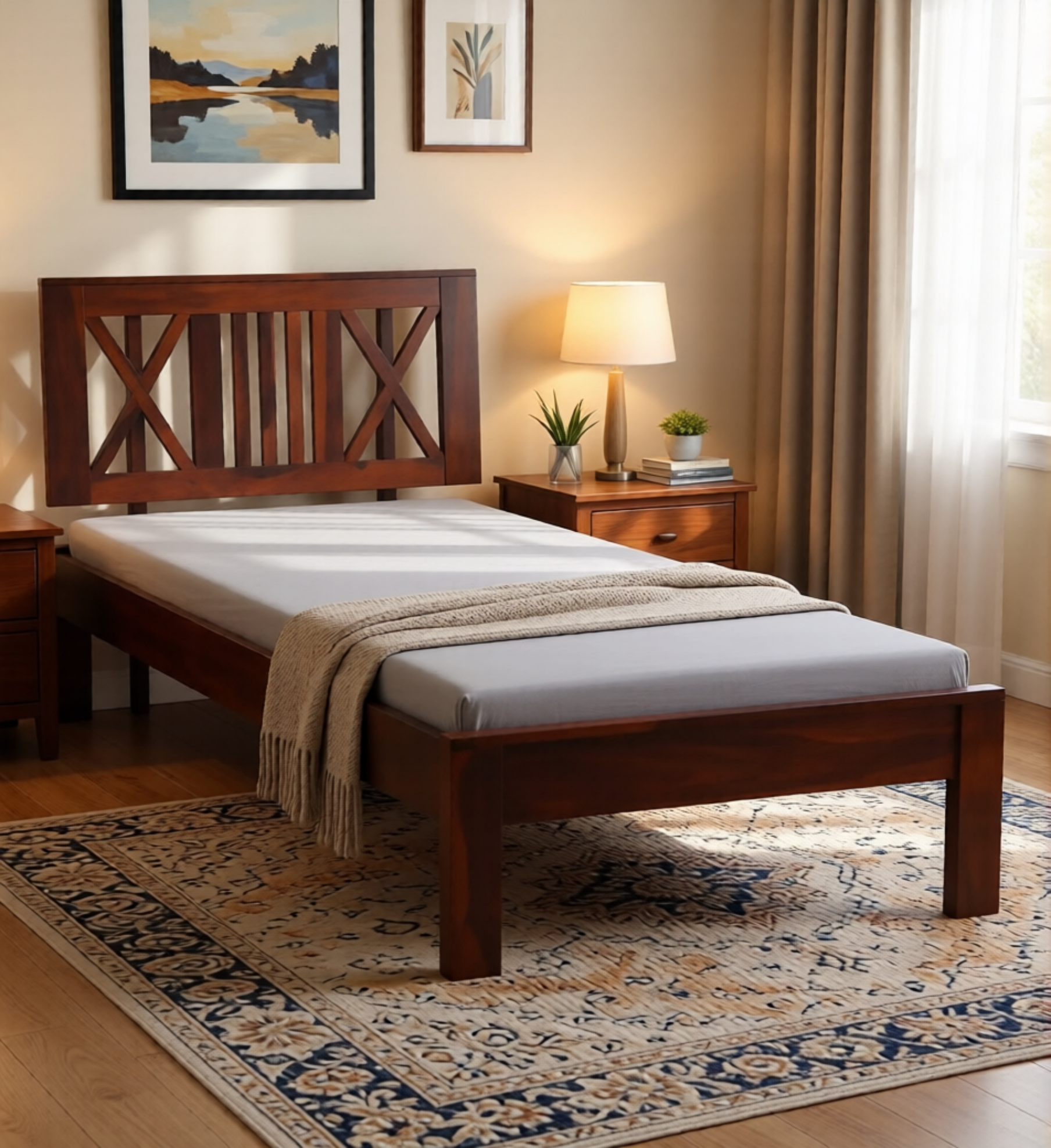 Roodlore-Single-Bed-in-Classic-Natural-Wood-Finish-classic-wood-1.webp Roodlore Single Bed in Classic Natural Wood Finish - Image 1
