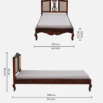 Trivona Solid Wood Single Bed with Natural Grain Texture - Image 4