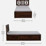 Iarthvia Solid Wood Single Bed in Raw Natural Finish - Image 5