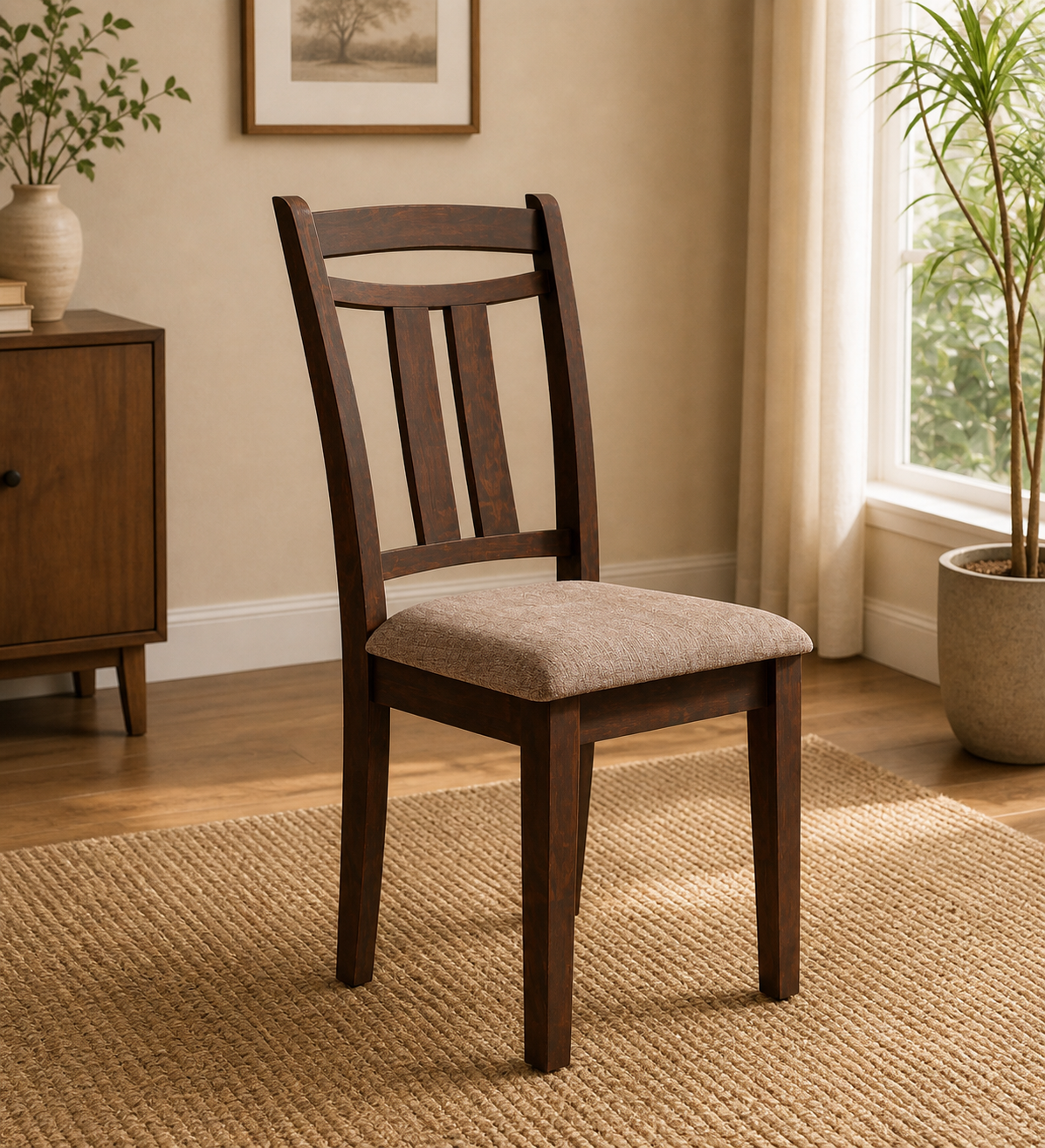 Classicwood-1-8.png place Solid Wood Dining Chair In Mahogany Colour (SET OF 2) - Image 1