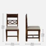 kroump Sheesham Wood Dining Chair In Provincial Teak Finish (Set Of 2) - Image 4