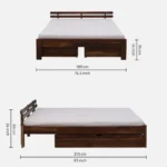 Yaturyx Sheesham Wood Storage Bed in Raw Natural Finish - Image 2