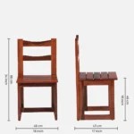 Nain Sheesham Wood Folding Dining Chair In Honey Oak Finish (SET OF 2) - Image 3