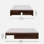 Marnixa Sheesham Wood Storage Bed in Earthy Wood Finish - Image 2