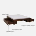 Marnixa Sheesham Wood Storage Bed in Earthy Wood Finish - Image 6