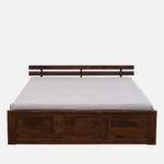 Qrexora Solid Wood Storage Bed in Forest Grain Texture - Image 4