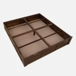 Regal Designer Wooden Storage Bed with Premium Walnut Finish for Modern Home - Image 3