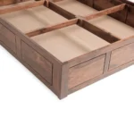 Naple Finish Queen Size Wooden Storage Bed with Modern Minimal Design - Image 9