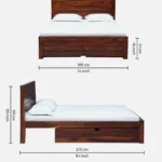 Derlin Premium Engineered Wood Bed with Spacious Storage Compartments - Image 4