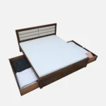 Pion Solid Sheesham Wood King Size Hydraulic Storage Bed in Classic Finish - Image 5