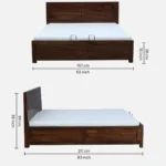 Casper Contemporary Wooden Storage Bed with Hydraulic Lift and Soft Cushion Headboard - Image 4