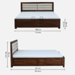 Sden Modern Hydraulic Storage Bed with Designer Wooden Texture Finish - Image 3