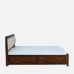 Gslo Premium Bed with Spacious Storage and Elegant Walnut Finish - Image 3