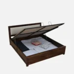 Gslo Premium Bed with Spacious Storage and Elegant Walnut Finish - Image 8