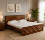 Privanta Premium Natural Wood Bedroom Bed with Elegant Minimal Finish