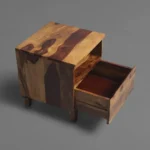 Rlvara Wooden Night Stand with Open Shelf Storage - Image 5