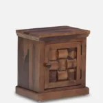 Hustica Handcrafted Wooden Bedside Cabinet with Drawer - Image 2