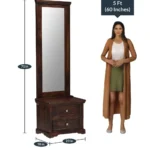Gingston Solid Wood Dressing Table in Classic Walnut Finish - Image 4