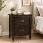 Kesar Solid Wood Bedside Table in Natural Oak Finish