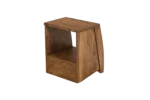 Vyoto Natural Wood Bedside Table with Drawer - Image 7