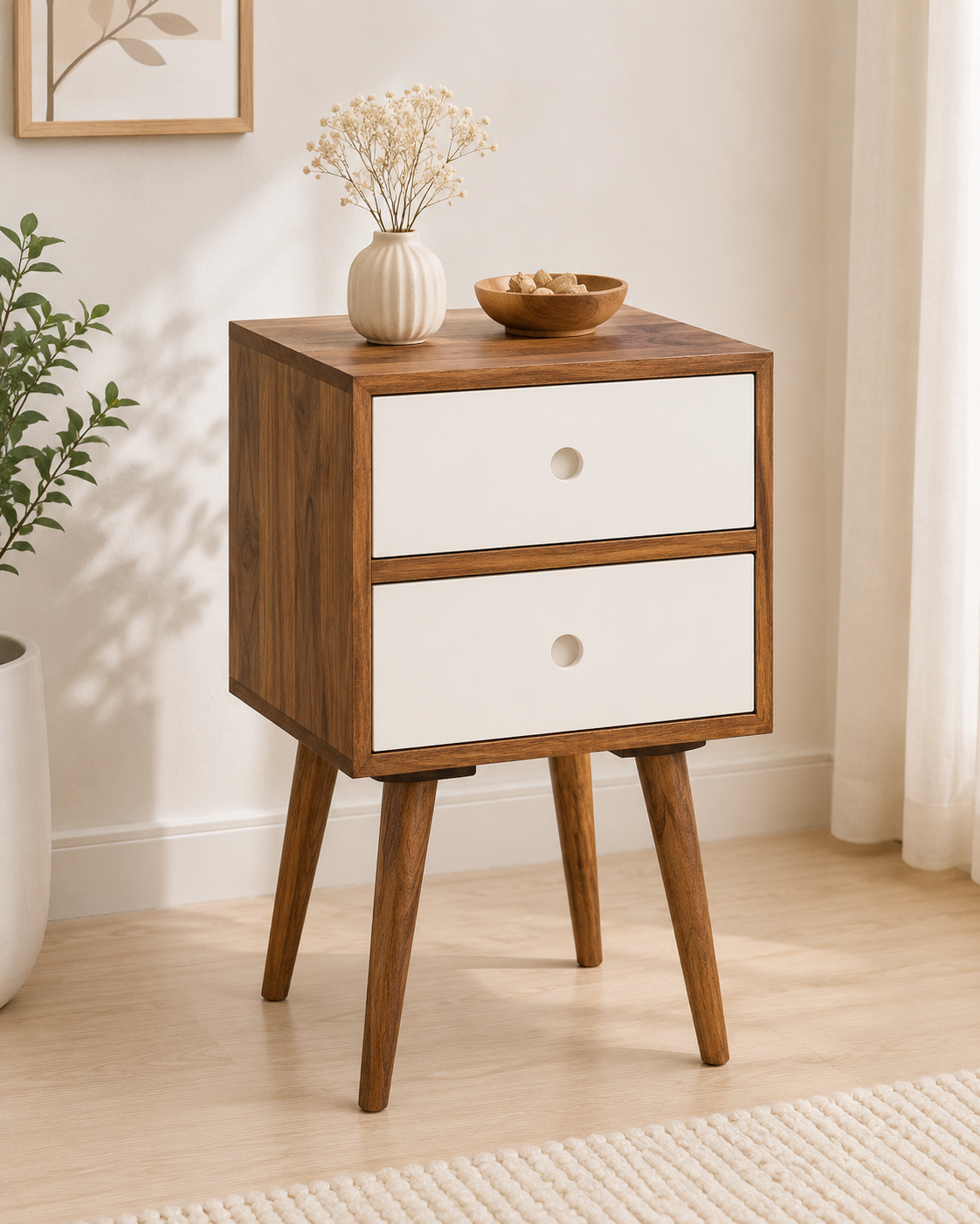 Lerona-Natural-Finish-Bedside-Unit-classic-wood-1.webp Lerona Natural Finish Bedside Unit - Image 1