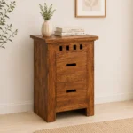 Srbania Natural Finish Side Drawer Table