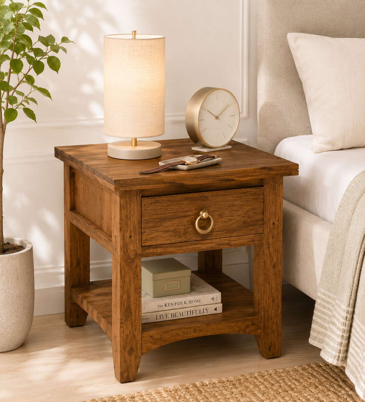Lierra-Natural-Wood-Bedroom-Table-classic-wood-2.webp Lierra Natural Wood Bedroom Table - Image 1