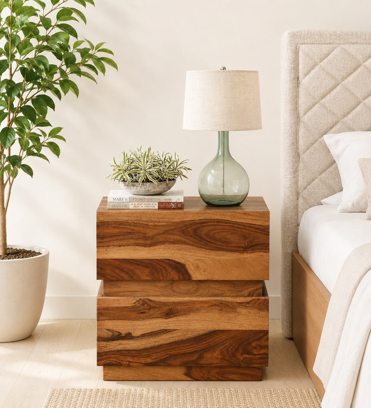 Pelix-Natural-Finish-Solid-Wood-Bedside-Cabinet-classic-wood-1.png Pelix Natural Finish Solid Wood Bedside Cabinet - Image 1