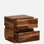 Pelix Natural Finish Solid Wood Bedside Cabinet - Image 6