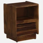 Harlo Acacia Wood Bedside Table in Rustic Natural Finish - Image 3