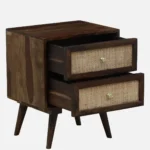 Ashton Sheesham Wood Bedside Table in Honey Oak Finish - Image 7