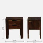 Queln Solid Wood Bedside Table in Mossy Stone Natural Finish - Image 7