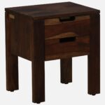 Queln Solid Wood Bedside Table in Mossy Stone Natural Finish - Image 8