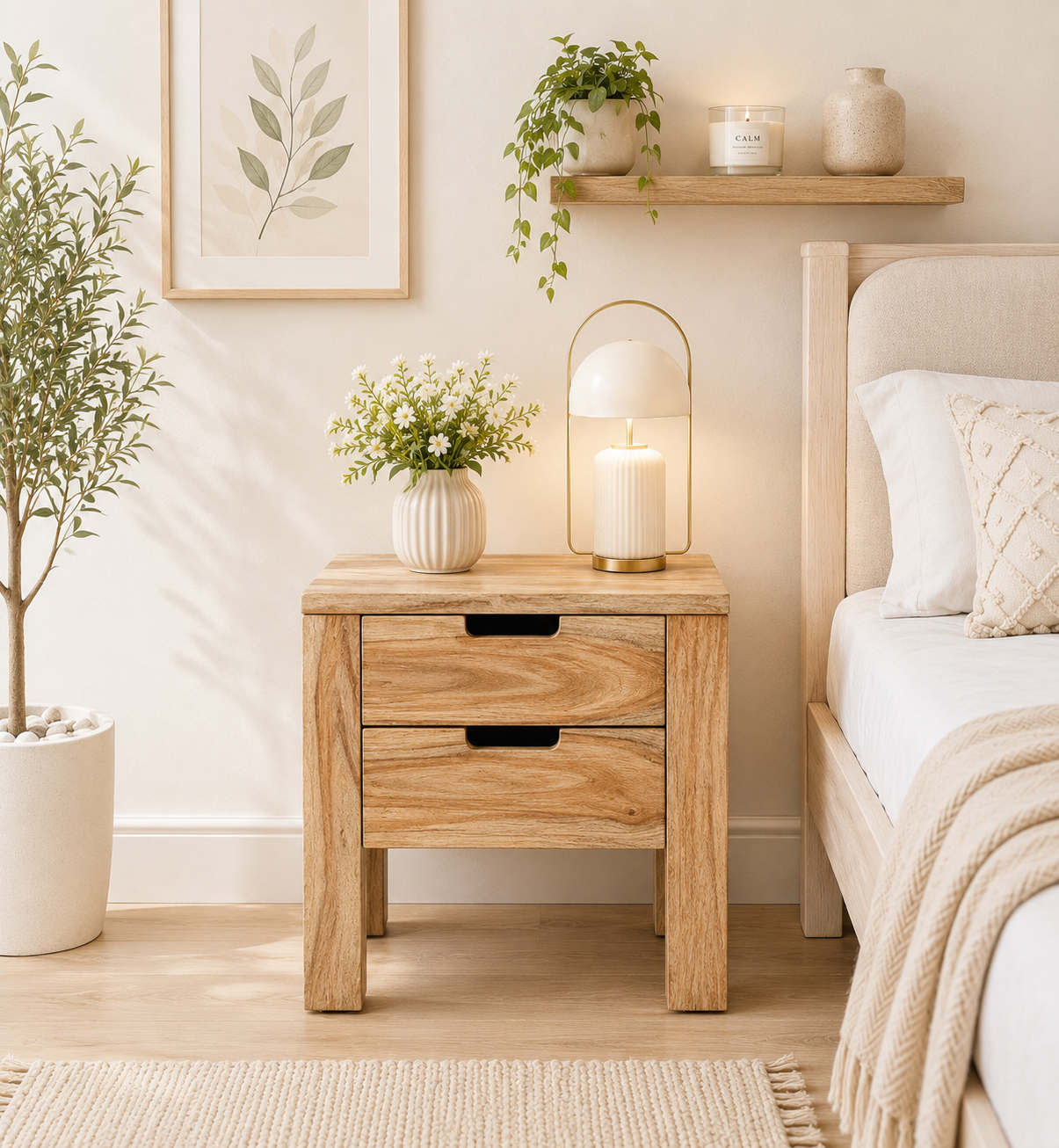 classic-wood-11.webp Wolde Acacia Wood Bedside Table in Pale Dusk Natural Finish - Image 1