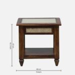 Sylven Teak Wood Bedside Table in Meadow Brown Natural Finish - Image 2