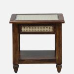 Sylven Teak Wood Bedside Table in Meadow Brown Natural Finish - Image 6